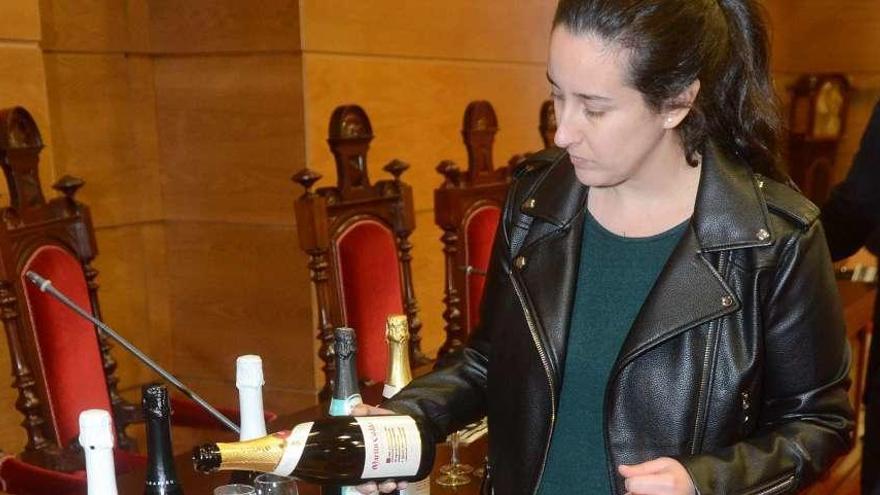 Presentación de los vinos espumosos en el salón de plenos de Cambados. // Noé Parga