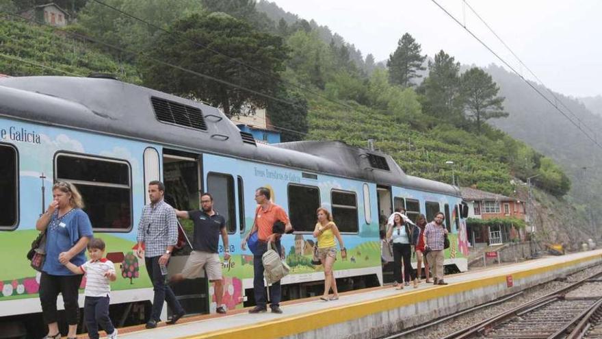 El tren turístico que recorre parte del provincia, sobre todo en la zona de la Ribeira Sacra. // Iñaki Osorio