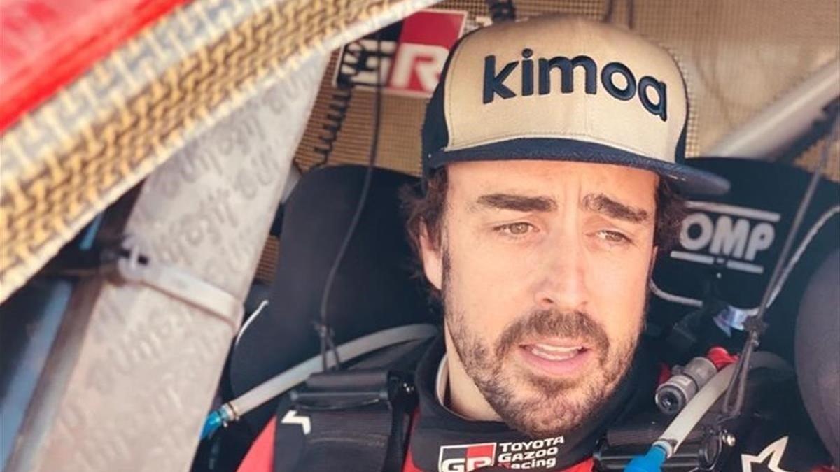 Fernando Alonso, en la primera etapa del Rally de Marruecos.