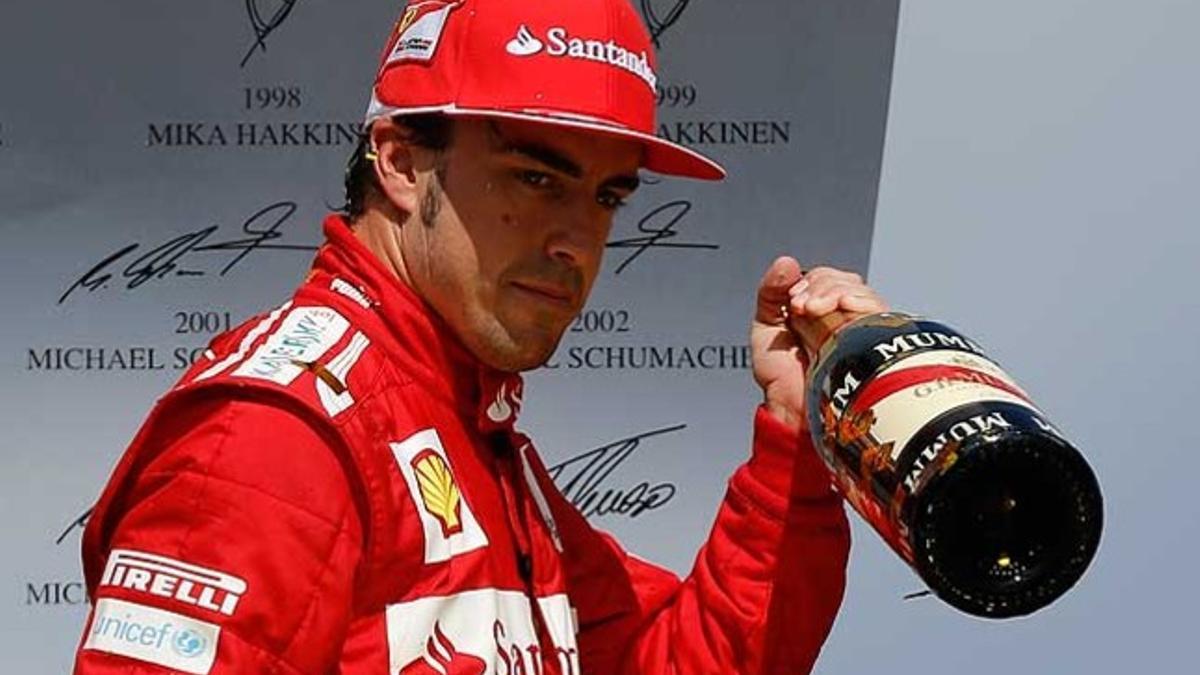 Fernando Alonso, tras ganar el Gran Premio de Alemania de F-1.