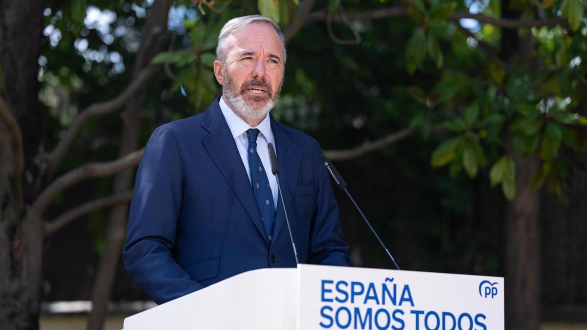 Azcón, en su intervención de este viernes en la reunión con Feijóo y el resto de presidentes autonómicos populares.
