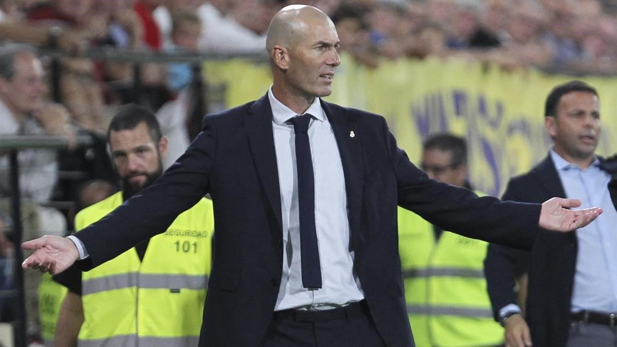 Zidane, en un partido de Liga de esta temporada.