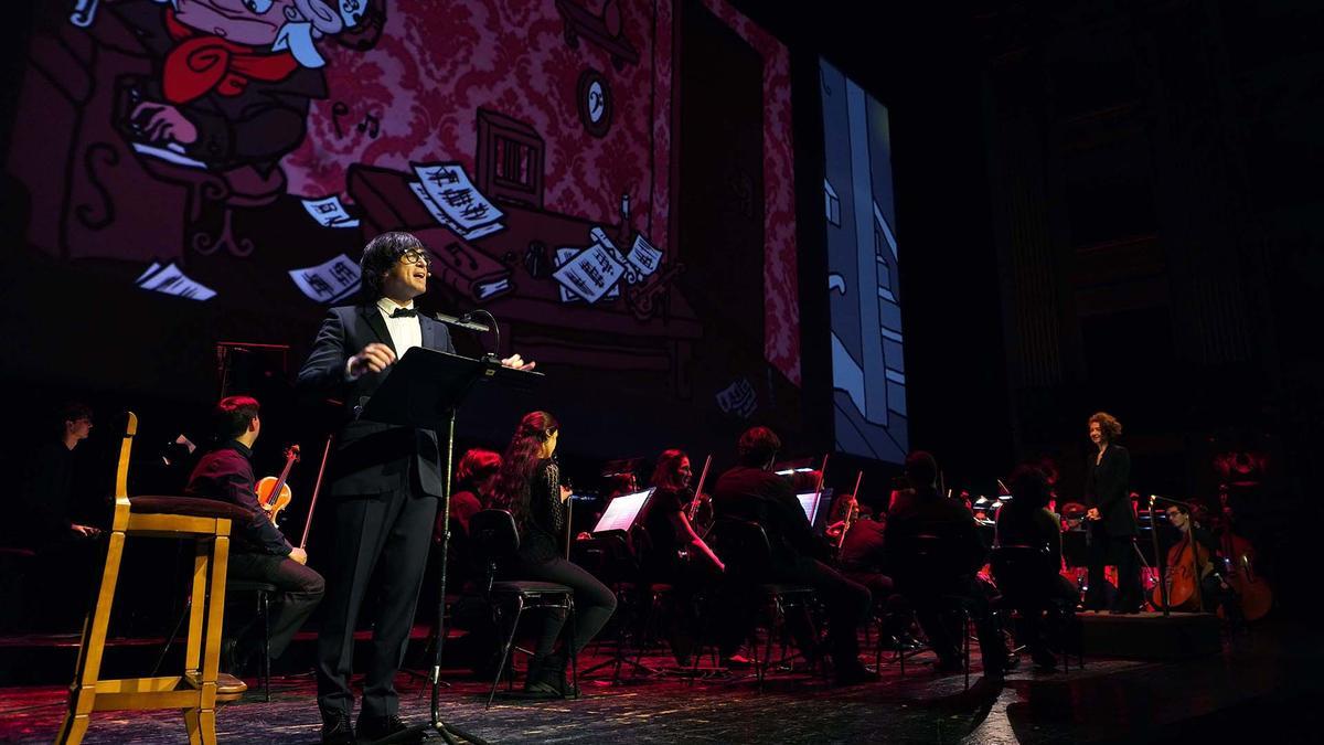 Luis Piedrahita, durante una de las representaciones del espectáculo en el Teatro Real.