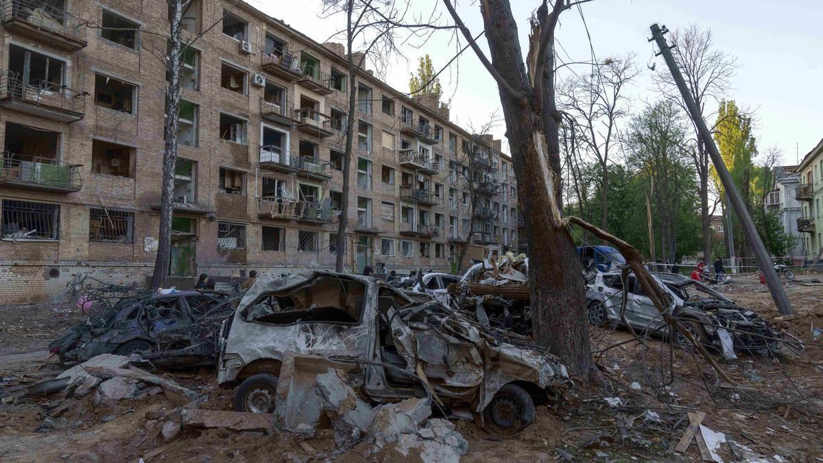 Archivo - Daños ocasionados por un ataque ruso a Kiev, Ucrania