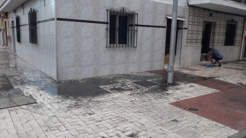 Los efectos de las fuertes lluvias en el barrio de Huelin