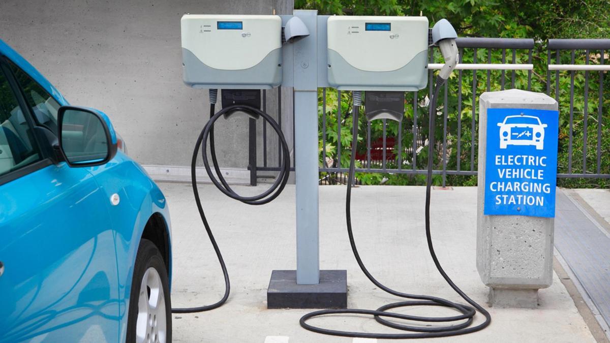 Estación de carga de vehículo eléctrico.