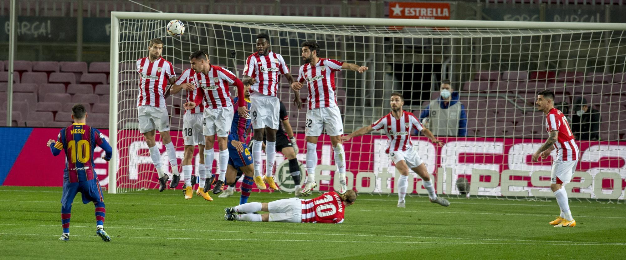 Messi consigue, con un gran lanzamiento de falta, el 1-0 del Barça sobre el Athletic.