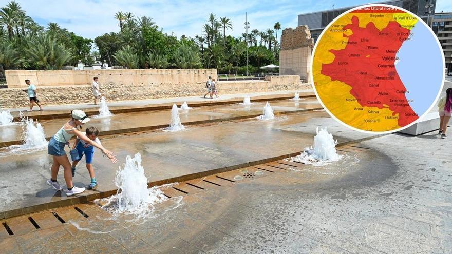 La Aemet activa aviso rojo por un día "muy adverso" en Valencia: calor extremo, tormentas y reventones térmicos