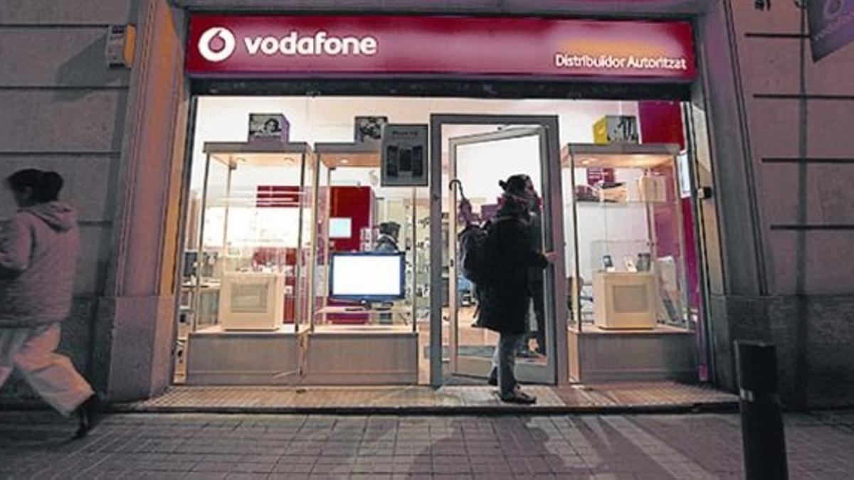Un establecimiento de Vodafone, en Barcelona.