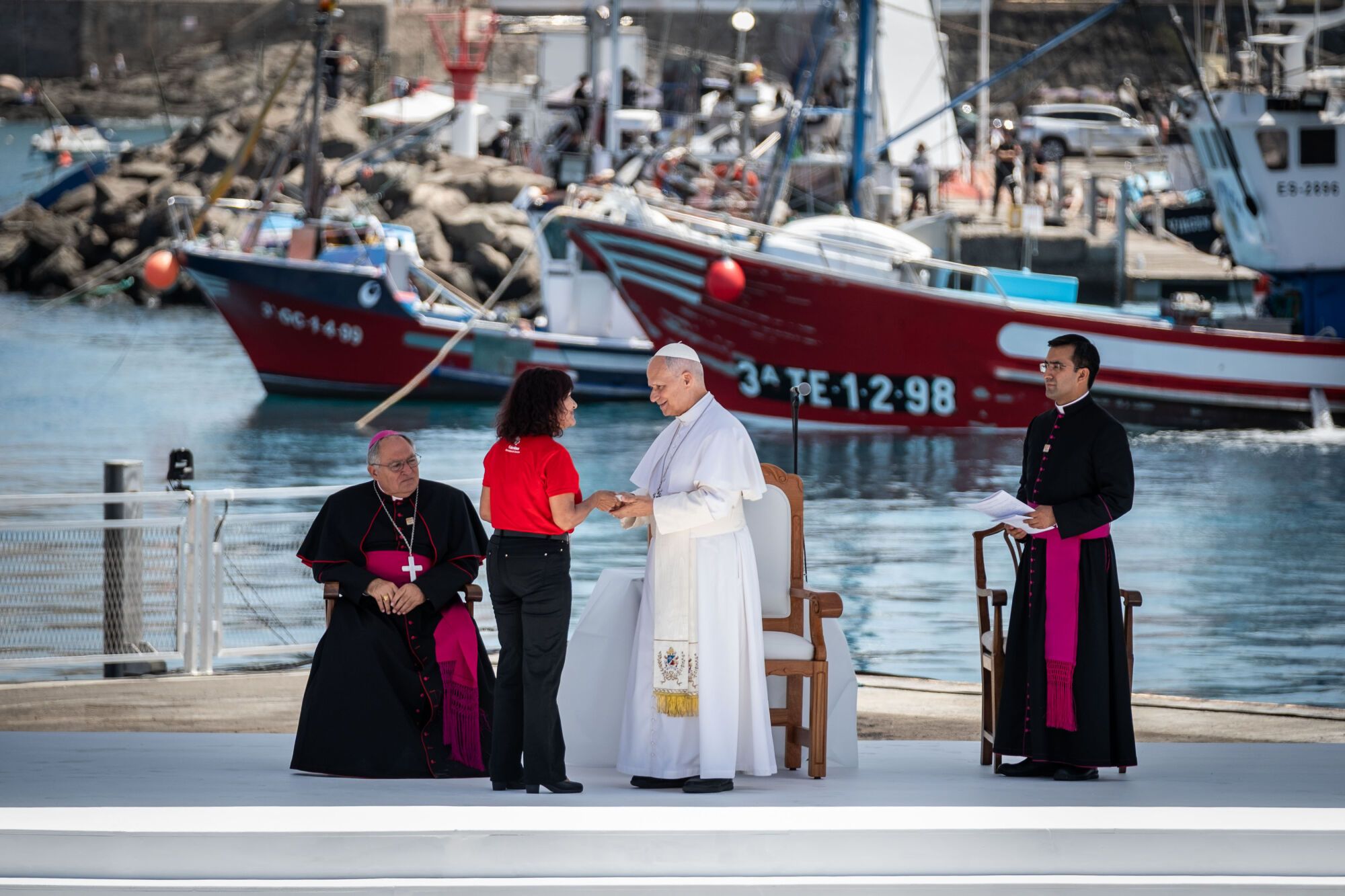 El papa, en Arguineguín. A. GUTIÉRREZ