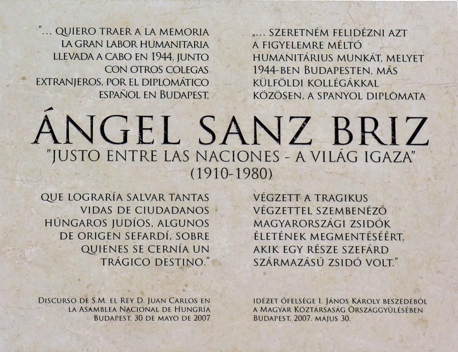 Ángel Sanz Briz fue declarado Justo entre las naciones por Israel.