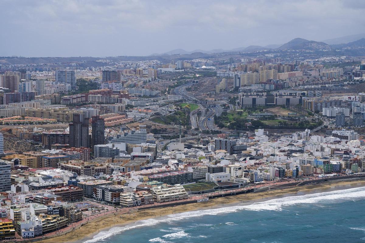 Vista área de Las Palmas de Gran Canaria