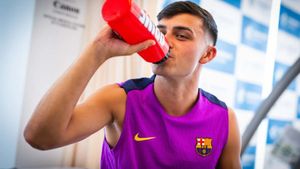 Pedri en las revisiones médicas del FC Barcelona.
