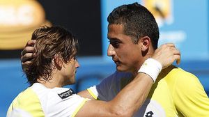 Últims minuts del partit entre Ferrer i Almagro a l’Open d’Austràlia.