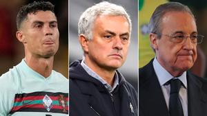 Cristiano Ronaldo, José Mourinho, Florentino Pérez.