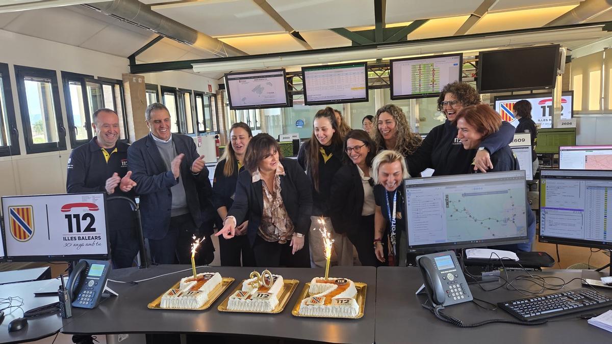 Los trabajadores celebran los 30 años desde la creación del servicio 112 de Baleares