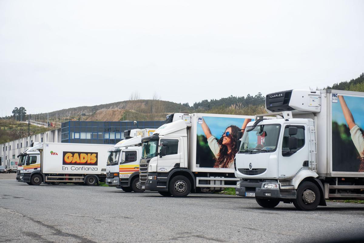 Camiones en el polígono coruñés de Pocomaco.