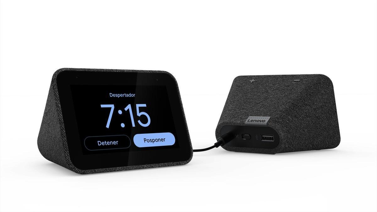 Lenovo Smart Clock 2 Reloj Despertador Inteligente Con Asistente De Google  Gris