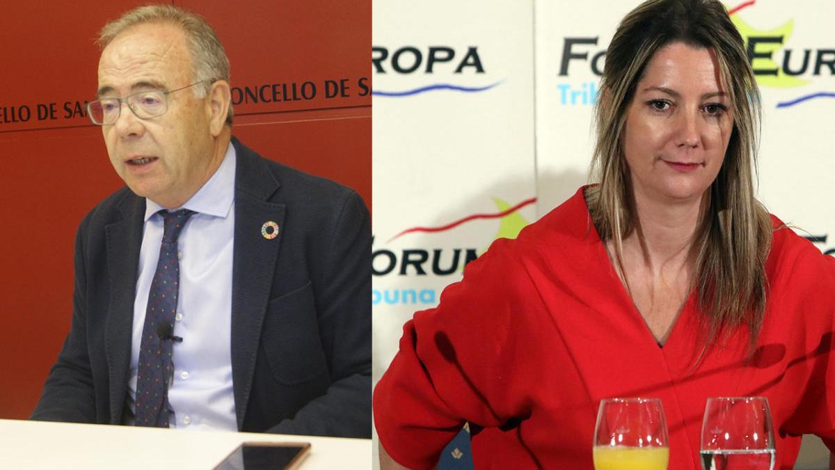 Los alcaldes socialistas Xosé Sánchez Bugallo y Lara Méndez. // FdV