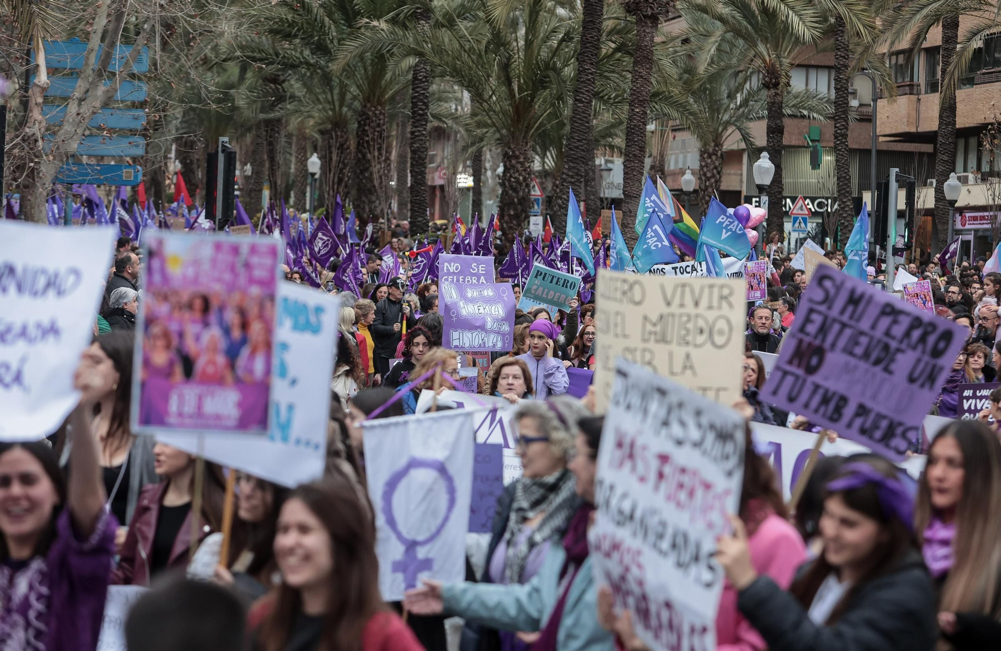 Marcha 8M en Alicante, día de la Mujer