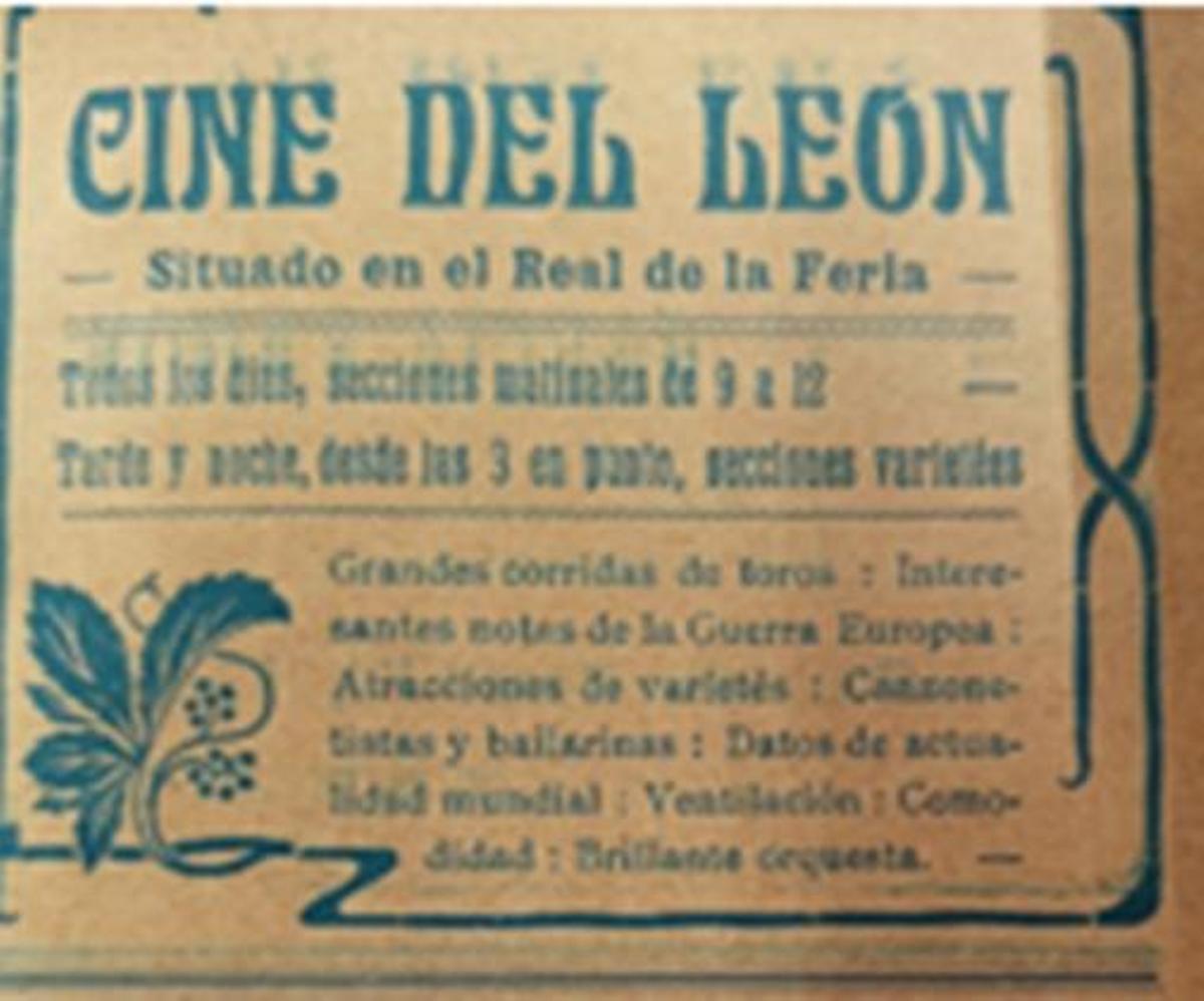 Anunci del Cine del León en el Real de la Fira.