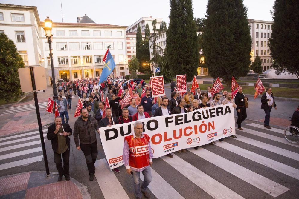 Manifestación de los trabajadores de Duro Felguera