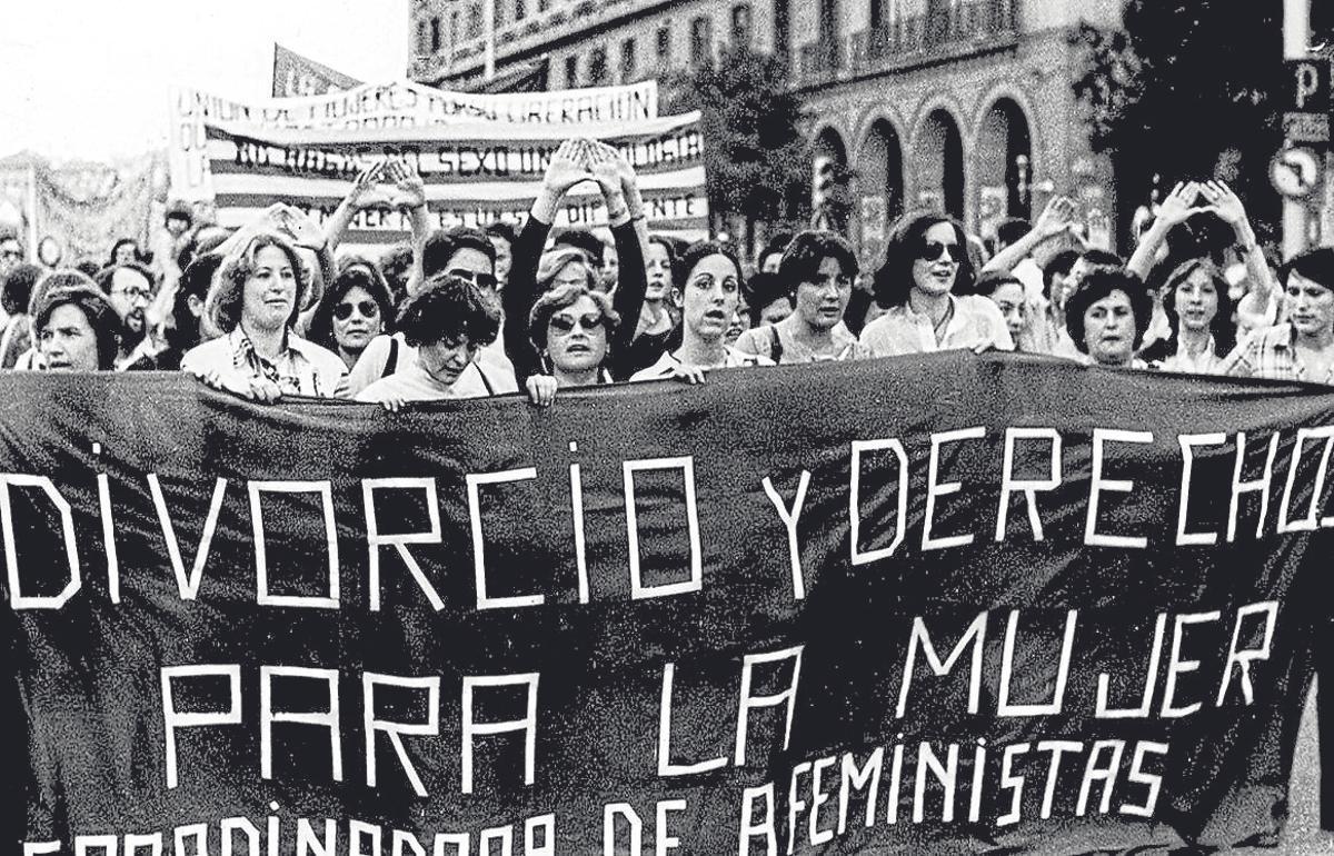 Manifestación bajo el lema ‘Divorcio y derechos para la mujer’, en 1976.