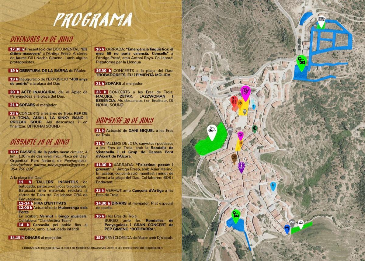 Programa complet i mapa Aplec del Penyagolosa de l'edició de 2024.