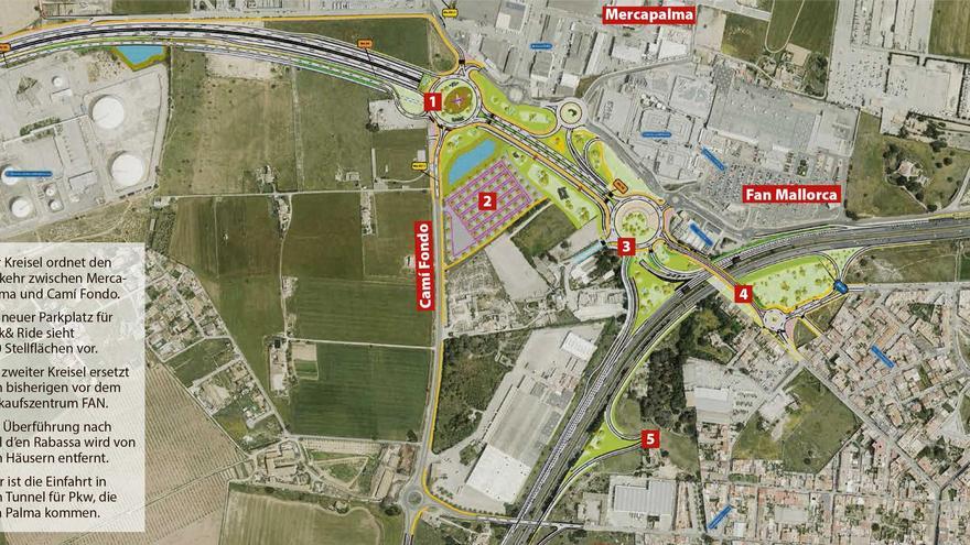 Riesentunnel, Mega-Kreisel und neue Fahrradwege: Die Pläne für den zweiten Ring um Palma im Detail