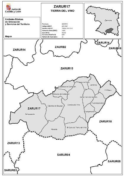 Mapa de las ubost en Zamora