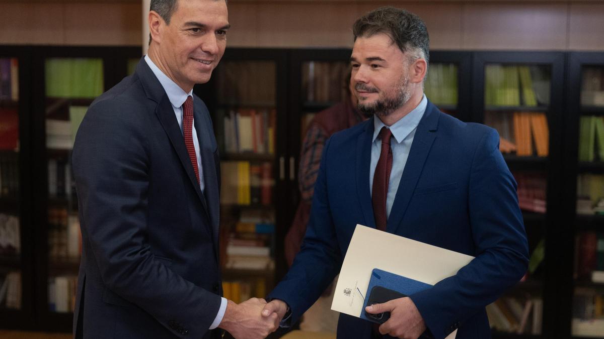Pedro Sánchez y Gabriel Rufián, en el Congreso en una imagen de archivo.