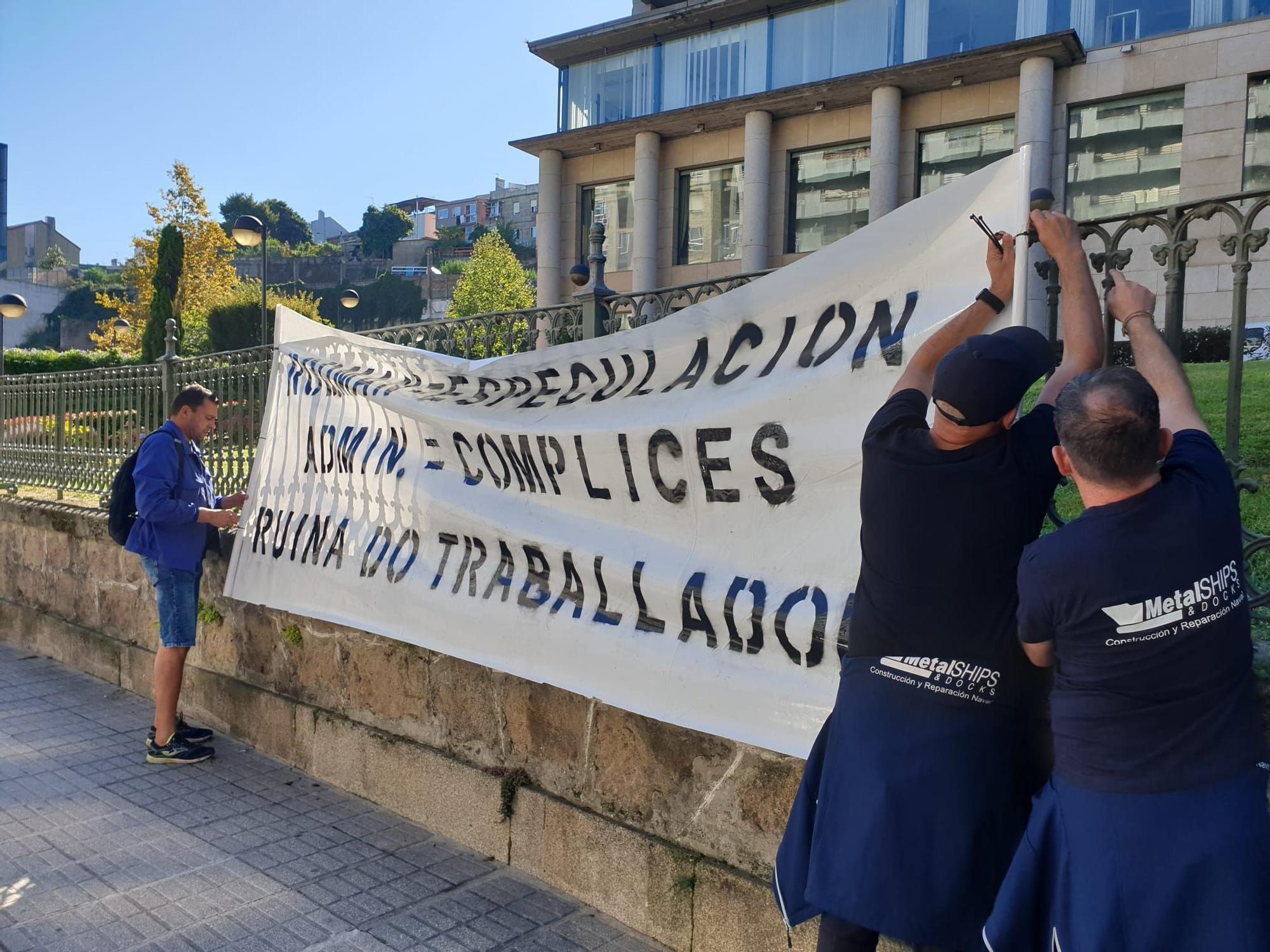 Manifestación de los trabajadores de Metalships