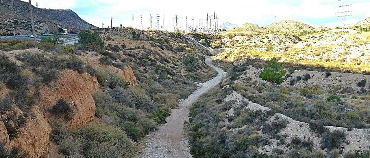 La zona de Petrer elegida para ubicar las plantas solares. |