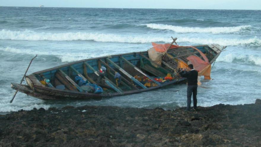 Una patera llegada a Canarias.