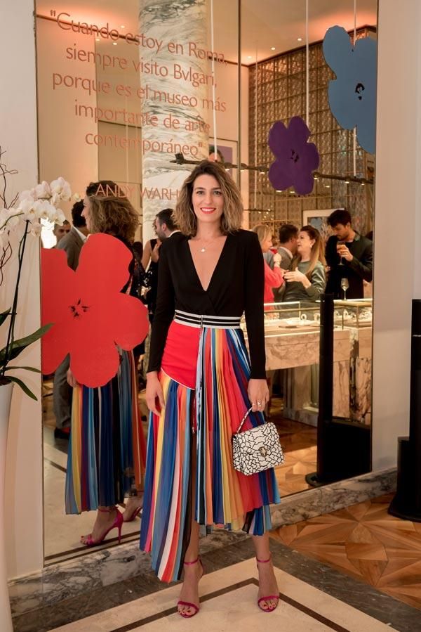 El look de Eugenia Osborne en la exposición 'Bvlgari, Warhol y el POP'