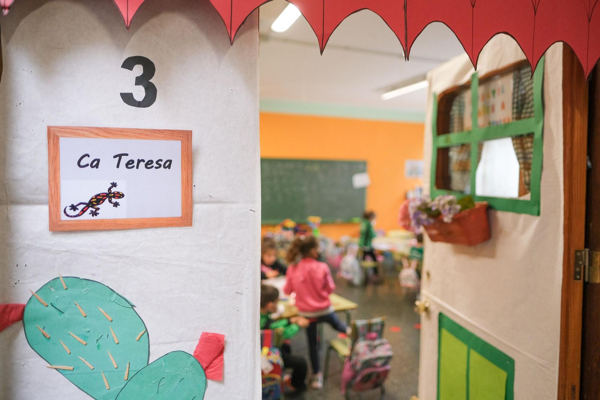 Recreación pueblo canario en el colegio de Moya