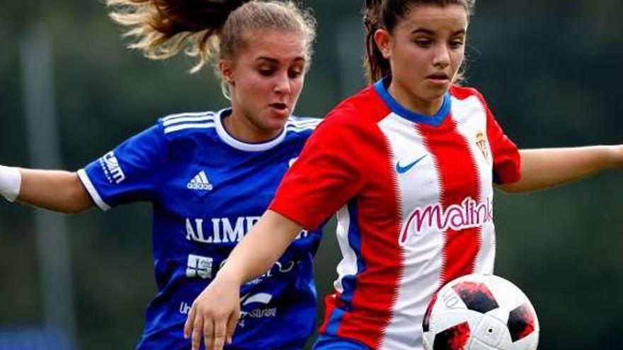 Noelia y Cienfu, en un Oviedo-Sporting de esta temporada.