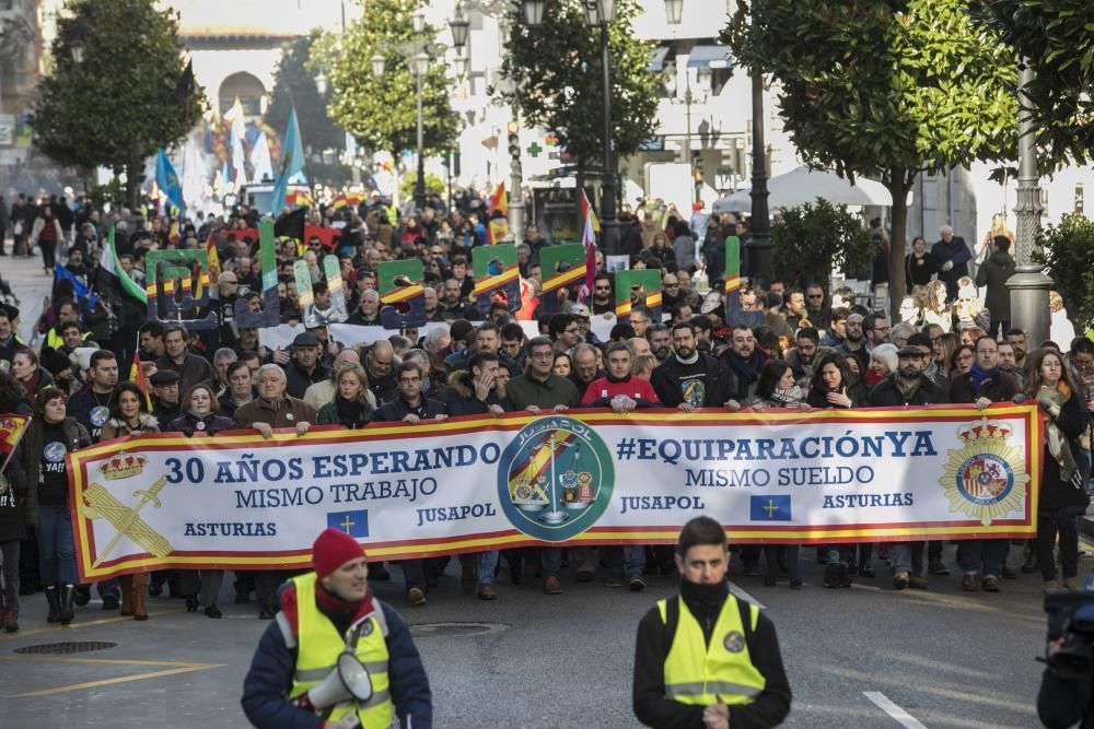 Manifestación de policías en Asturias