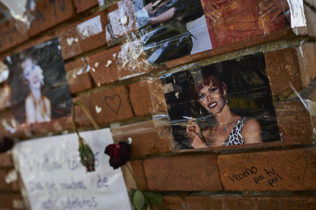 Homenaje a Cristina Ortiz,. 'La Veneno' en el Parque del Oeste (Madrid).