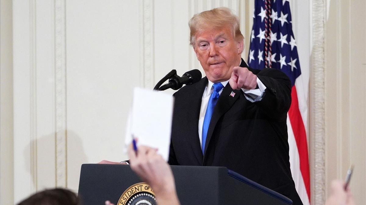 Trump, durante la rueda de prensa para valorar los resultados electorales.