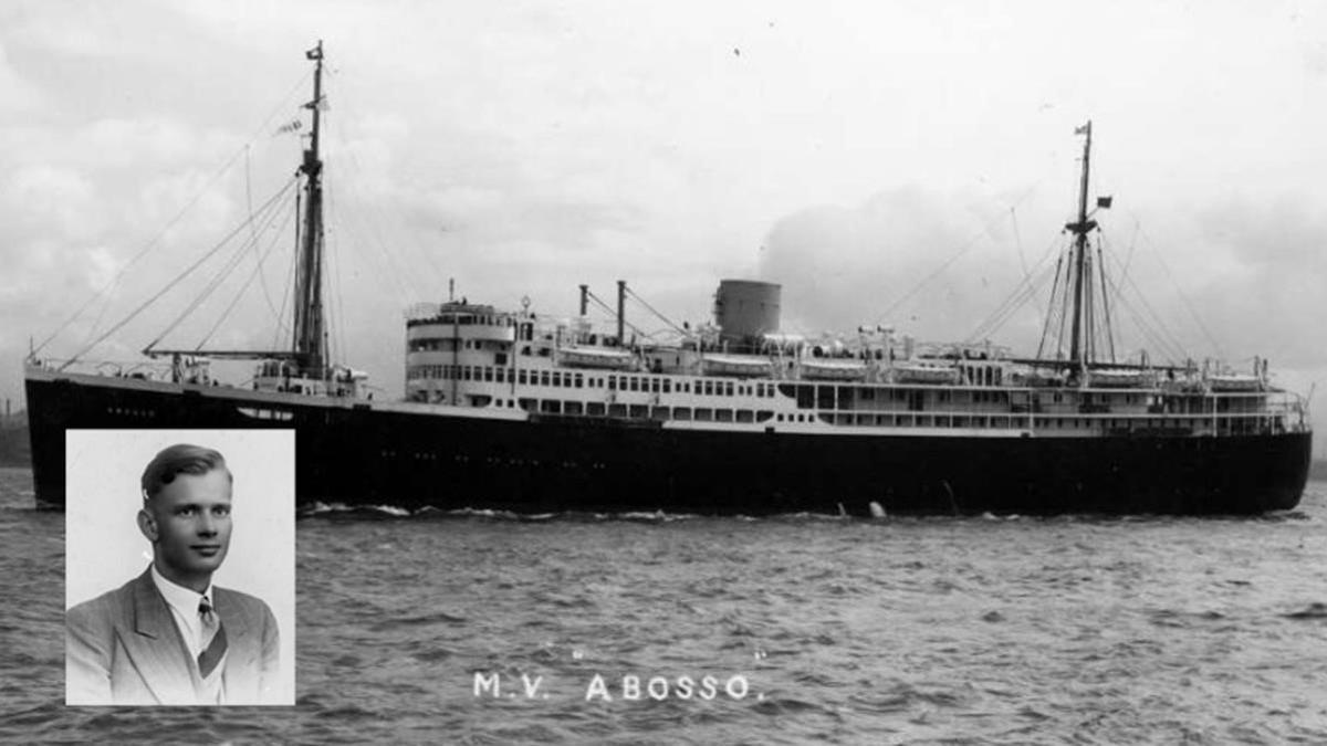 El escritor Ulrich Alexander Boschwitz y el buque 'Abosso', donde murió tras ser torpedeado por los alemanes en 1942.