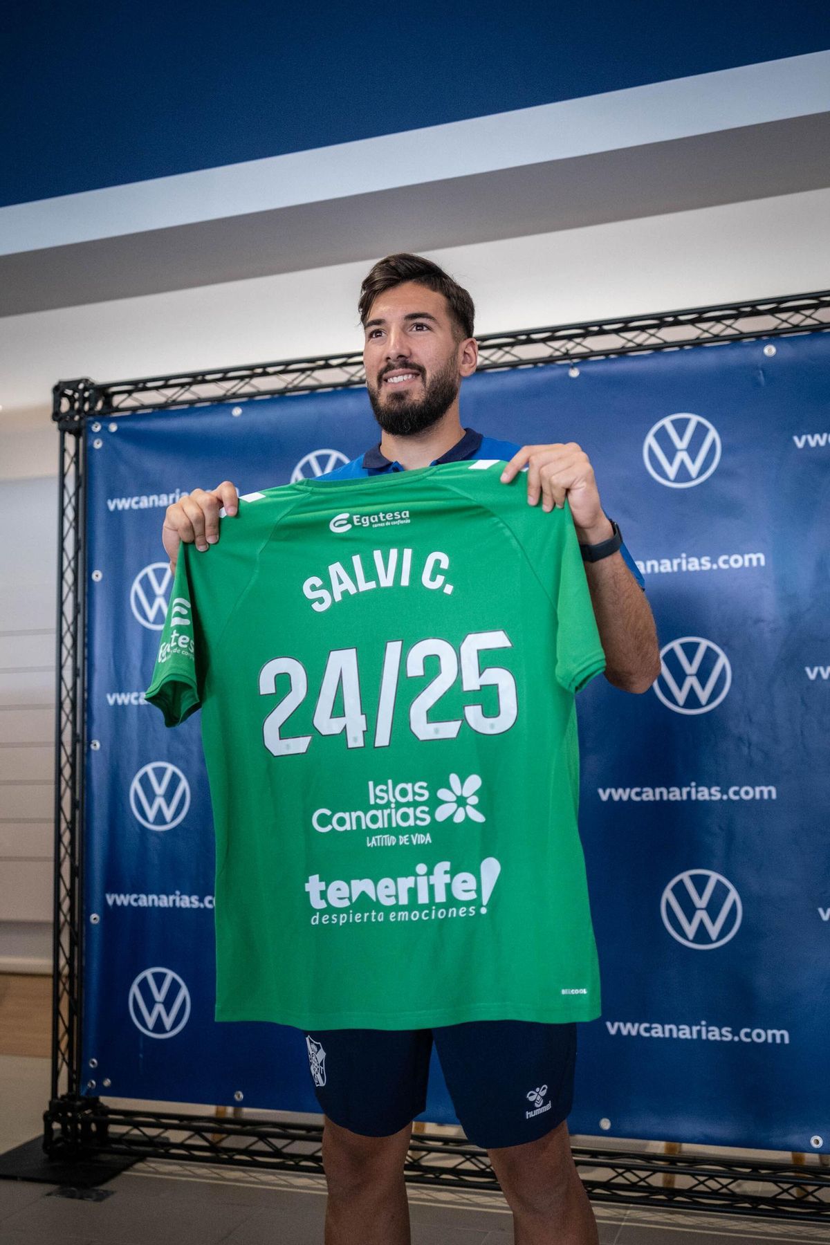 Salvi Carrasco, en su presentación como portero del CD Tenerife.