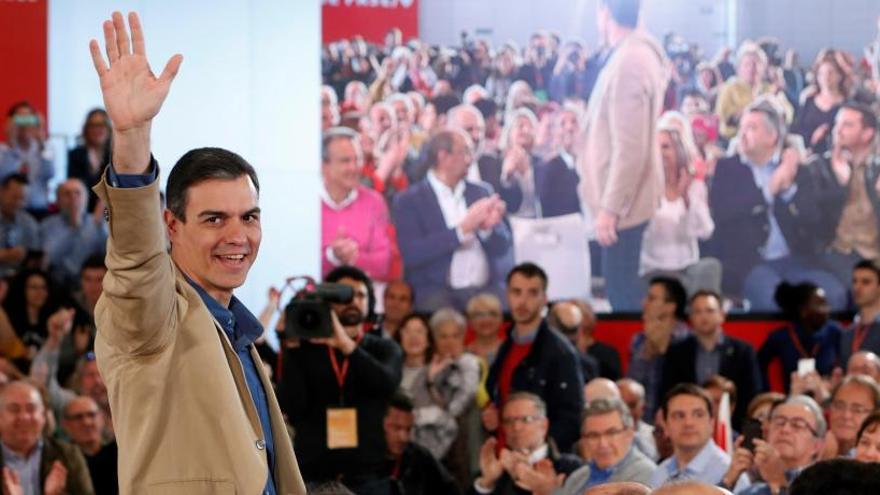 Pedro Sánchez, durante un acto de precampaña.