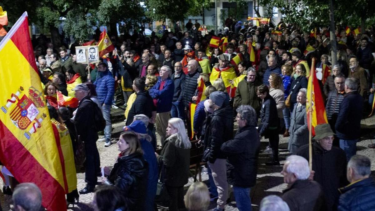 Manifestación contra la amnistía en Cáceres.