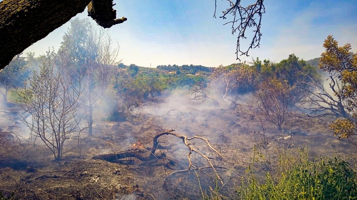 Imagen de archivo de uno de los últimos incendios sufridos en Jérica este verano.