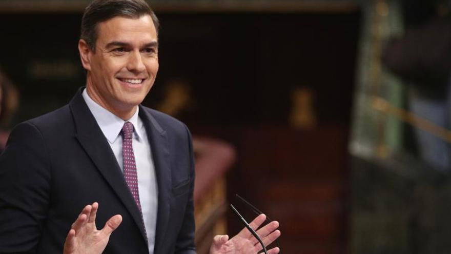 Pedro Sánchez, en la sesión de investidura.