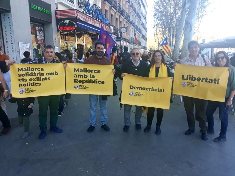 Mallorquines en la manifestación independentista de Madrid