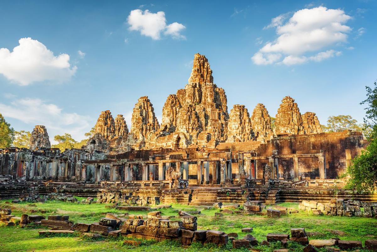 Vista principal del antiguo templo de Angkor Thom
