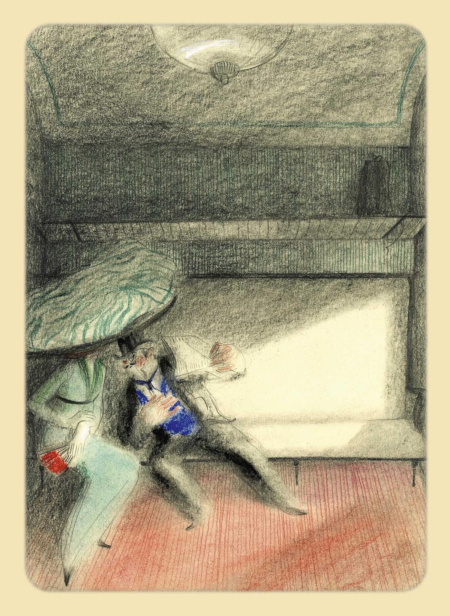Algunes de les il·lustracions del llibre &#039;Viajes en trenes de primera clase&#039; de Dani Torrent