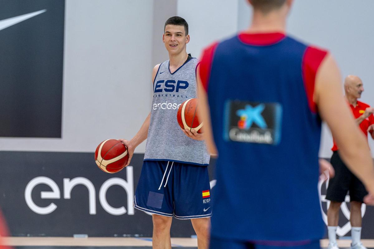 Jaime Pradilla, durante un entrenamiento con la selección española